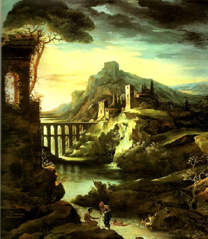 paysage a l'aqueduc dit le soir, charles billoin